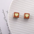 Warm Winter Color Series Heart Acrylic Square Beads 12.5mm 20pcs 6