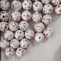 Printed Bubblegum Beads 20mm Halloween Blood Drop Acrylic 5pcs