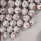 Printed Bubblegum Beads 20mm Halloween Blood Drop Acrylic 5pcs