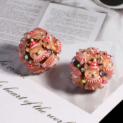 Embellished Bubblegum Beads 20mm Sanri Figures Cluster 5pcs 10