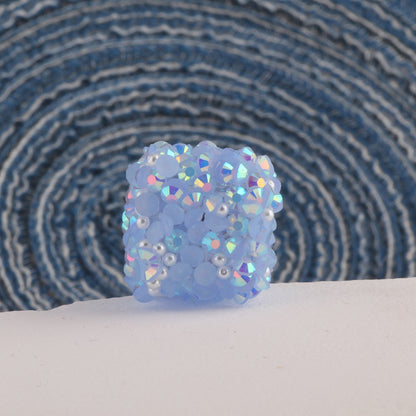 Glitter Square Acrylic Beads 20mm Wrapped Sparkle 10pcs 8