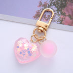 Gradient Glitter Heart Keychain Acrylic Transparent Colorful Charm 4
