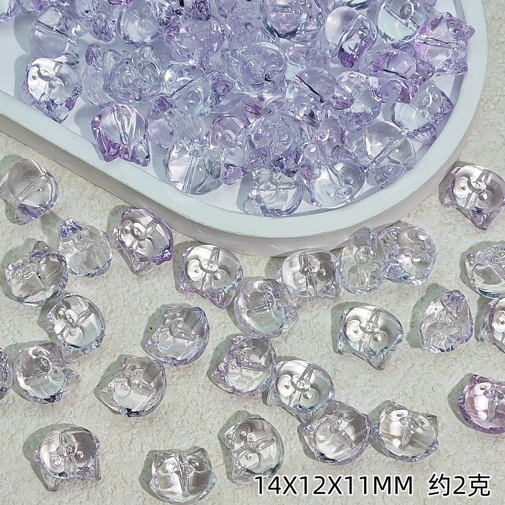 Clear Fox Head Glass Beads 14mm Transparent Playful Design 25pcs 14