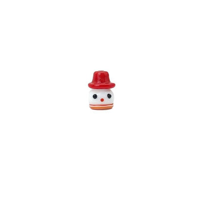 Lampwork Glass Beads Christmas Hat Snowman 15mm Hand Painted 4pcs 5