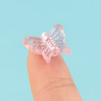 Transparent Flat Butterfly Acrylic Beads 16x13mm Pastel Colors 2pcs 2