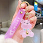 Resin Dog Keychain Jelly Bell Pastel Colors Lightweight 8