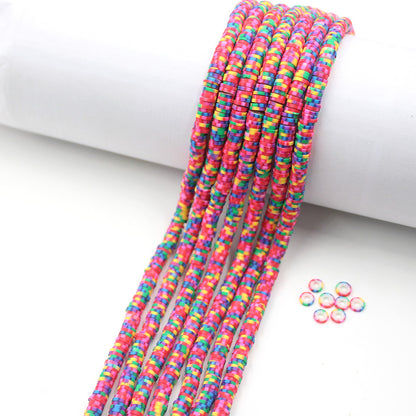 Flat Clay Beads 6mm Colorful Matte Polymer Spacer 10 Strands 27