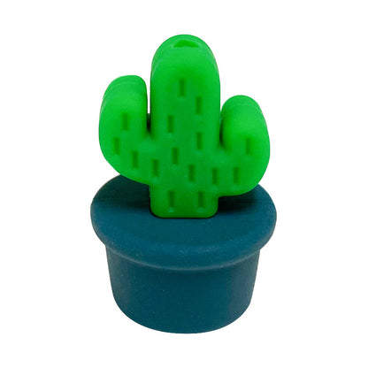 Silicone 3D Focal Beads Flowerpot Cactus Textured Vibrant Pots 20pcs 9