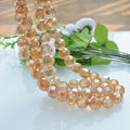 Faceted Glass Beads 10-16mm Electroplated Champagne Color 100pcs 2