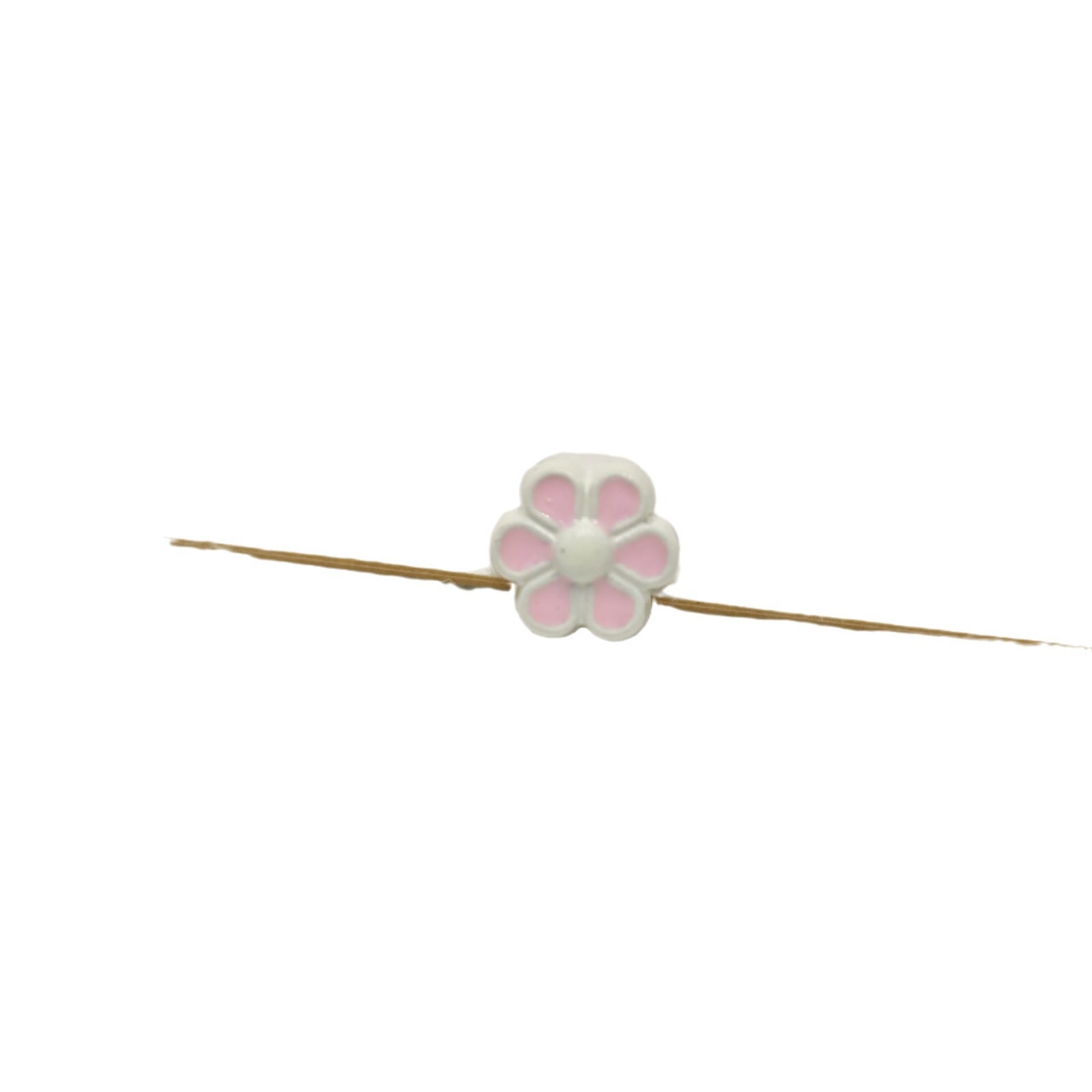 Six Petal Flower Metal Beads 7mm Dual Color Zinc Alloy 20pcs 5
