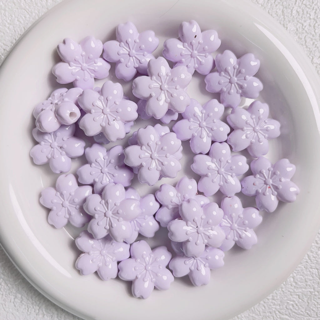 Painted Cherry Acrylic Beads 23mm Spring Baking Pastel Colors 10pcs 2
