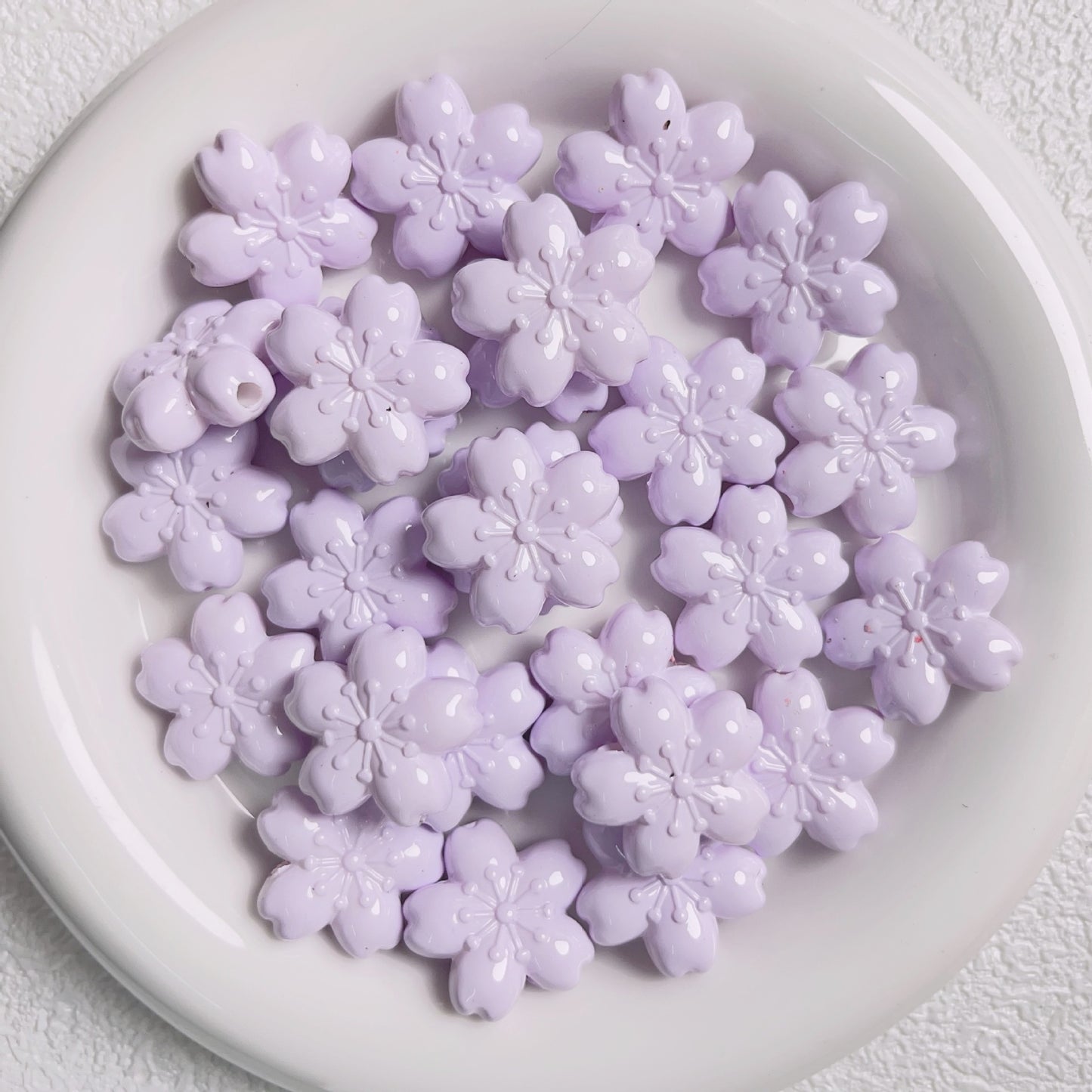 Painted Cherry Acrylic Beads 23mm Spring Baking Pastel Colors 10pcs 2