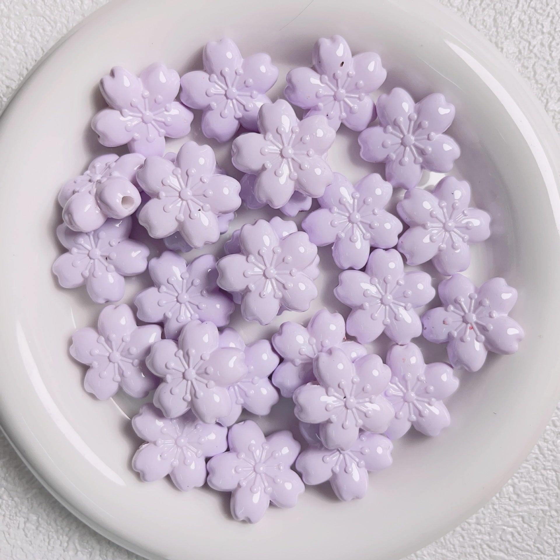 Painted Cherry Acrylic Beads 23mm Spring Baking Pastel Colors 10pcs 2