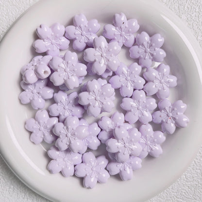 Painted Cherry Acrylic Beads 23mm Spring Baking Pastel Colors 10pcs 2
