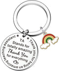 Apple Rainbow Keychain Stainless Steel Teacher Gift Charm 3