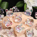Transparent Bow Bunny Acrylic Beads 18mm 26mm Iridescent Glossy 50pcs