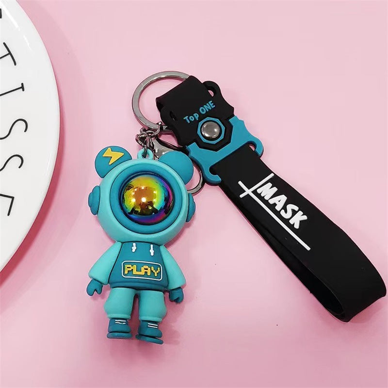 Silicone Lightning Bear Couple Keychain Colorful Glossy Helmets 8