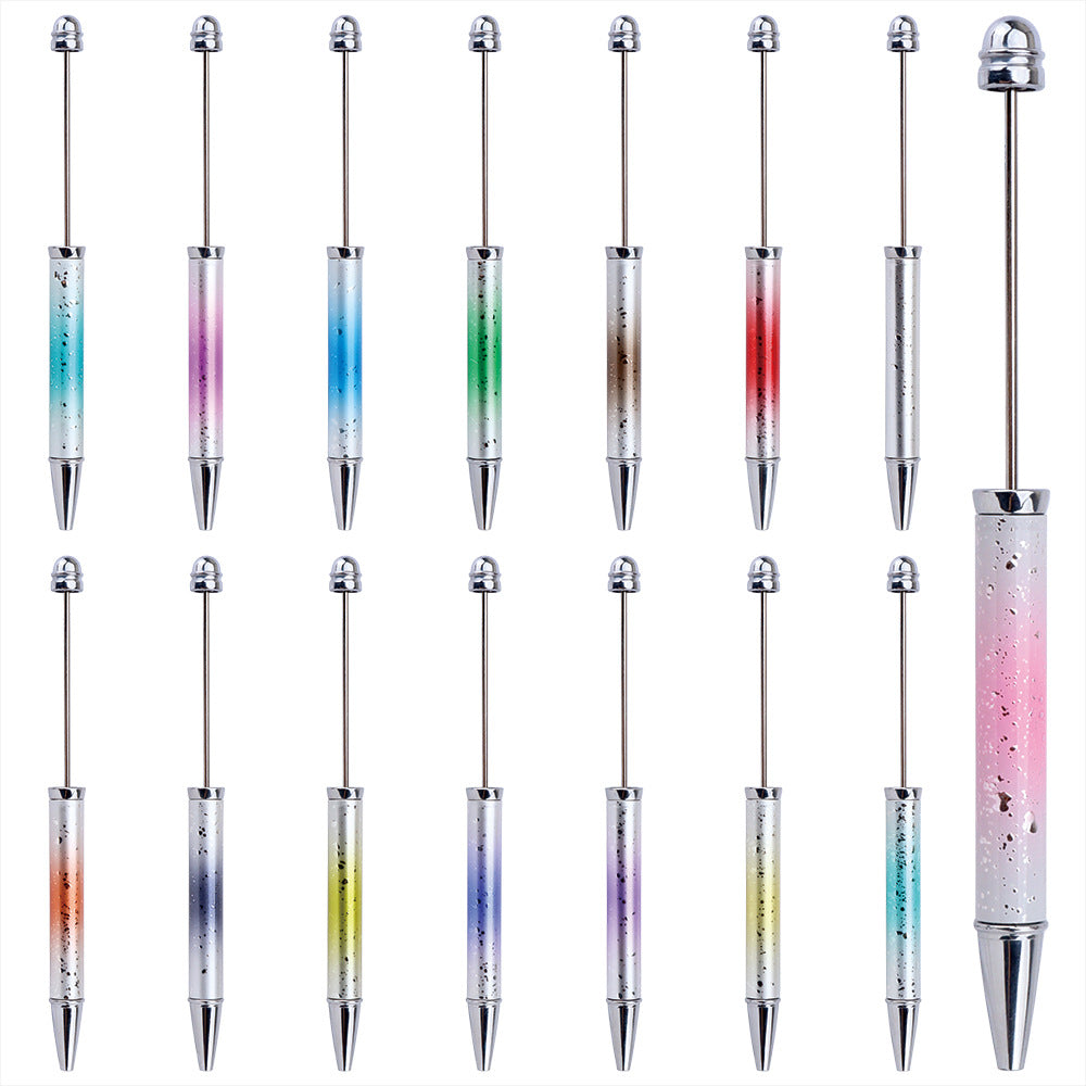 Beadable Ballpoint Pen UV Plating Starry Sky Sequins Gradient Colorful