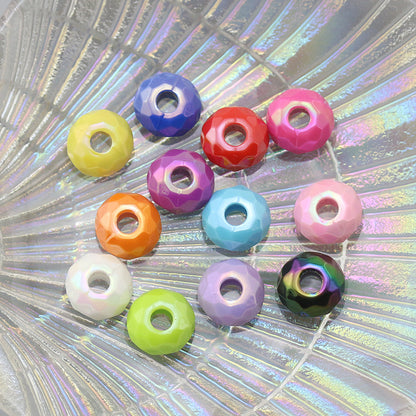 Acrylic Faceted Spacer Beads 15mm Large Hole 40pcs 18