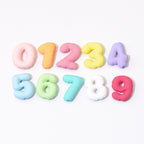 Rubberized Painted Balloon Shaped Number Acrylic Beads 25mm 10pcs