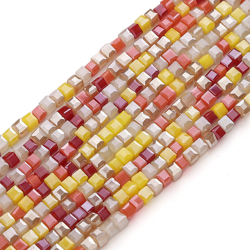 Colorful Faceted Square Seed Glass Beads 2mm 360pcs 11