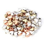 Plating Heart Acrylic Beads 12mm Large Hole Mixed Colors 100pcs 5