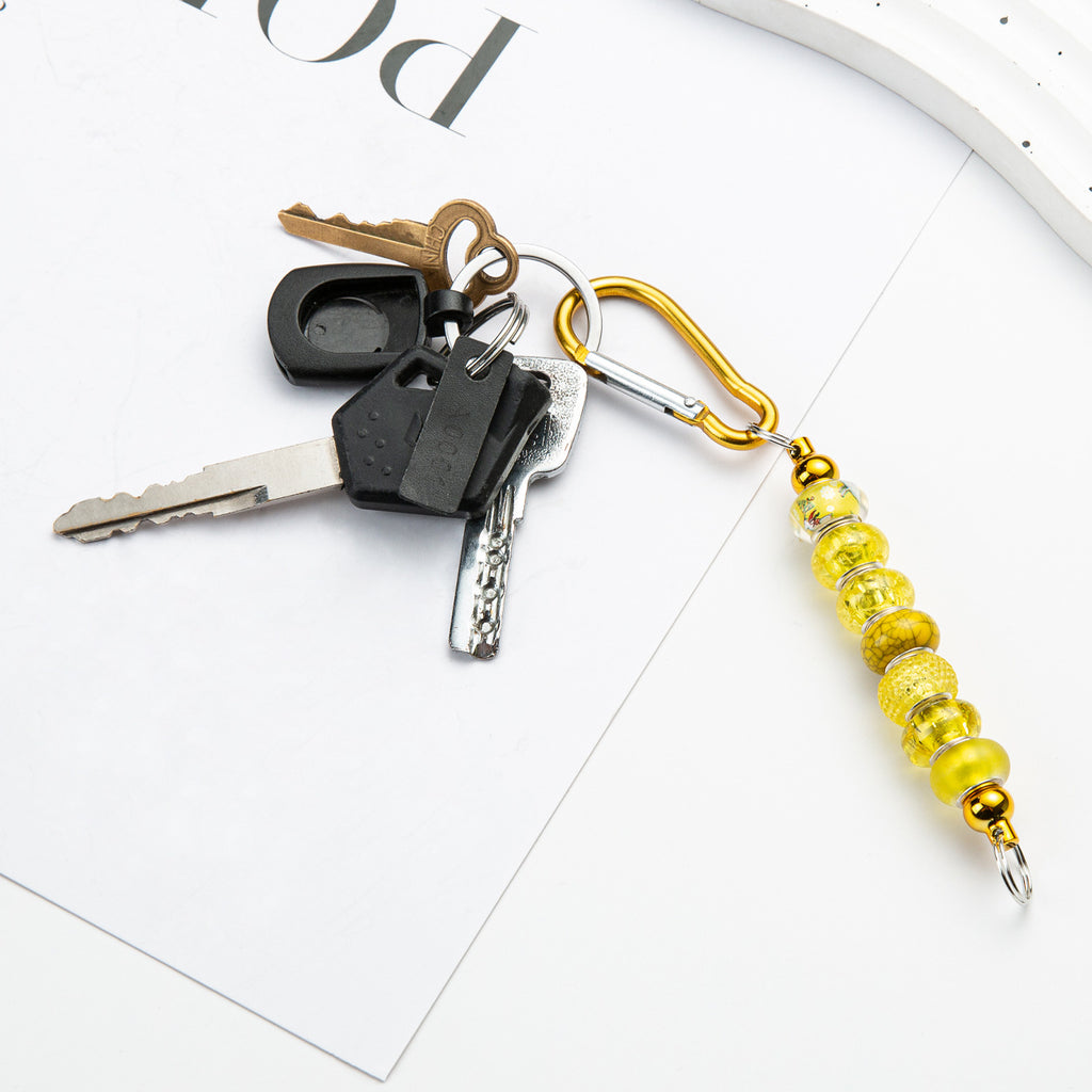 Beadable Carabiner Keychain Metal Shiny Frame Colorful Options 3