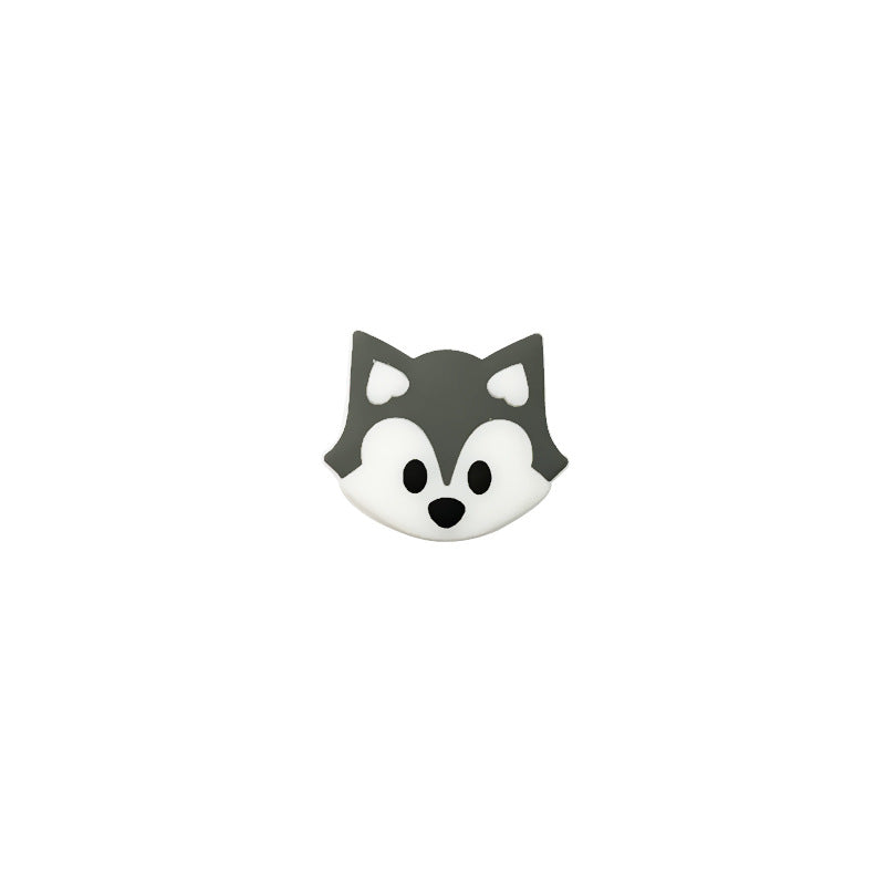 Silicone Focal Beads Cartoon Animals Red Cardinal Husky 20pcs 8