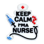 Silicone Focal Beads Nurse KEEP CALM I AM A NURSE Text and Medical Icons 20pcs 6