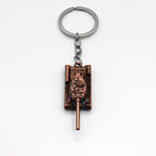 Vintage Alloy Tank Keychain Military Style Antique Finish 3