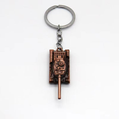 Vintage Alloy Tank Keychain Military Style Antique Finish 3