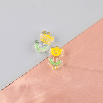 Transparent Enamel Lollipop Series Acrylic Beads 20-30mm Playful Mixed 20pcs 33