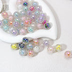 Plating Round Acrylic Beads 16mm Spiral Pattern Translucent 50pcs 4