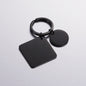 Stainless Steel Geometric Square and Round Keychain Silver Gold Rose Gold Black 9