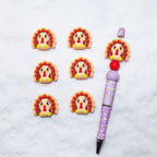 Silicone 3D Focal Beads Turkey Smiling Face Layered Feathers 20pcs 4