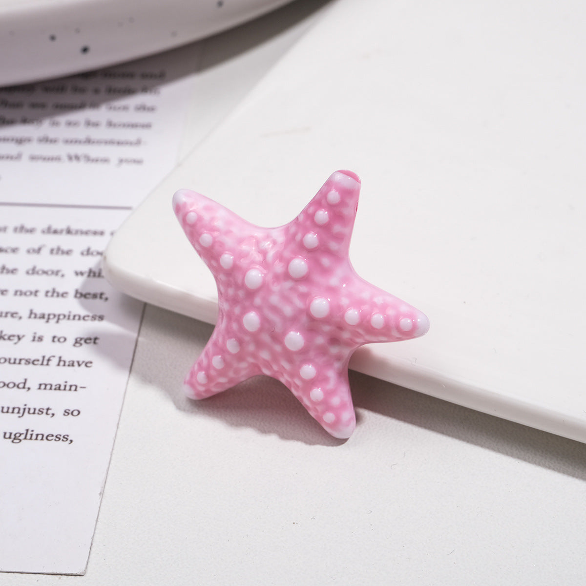 Gradient Starfish Acrylic Beads 21/38mm Two-Color Textured 10pcs 5