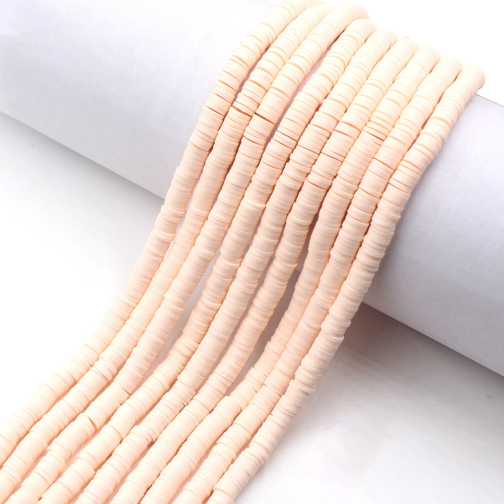 Flat Clay Beads 6mm Solid Color Polymer Spacer Discs 10strands 12