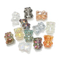 Electroplated Bear Glass Beads 12mm 14mm Mixed Metallic Colors 20pcs 6
