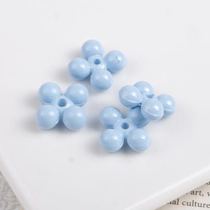 Acrylic Round Four Leaf Petal Spacer Beads 10mm Colored Baking Painted 100pcs 9
