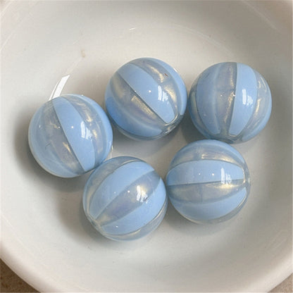 Shimmer Striped Acrylic Beads 16mm Colorful Glossy 100pcs 17