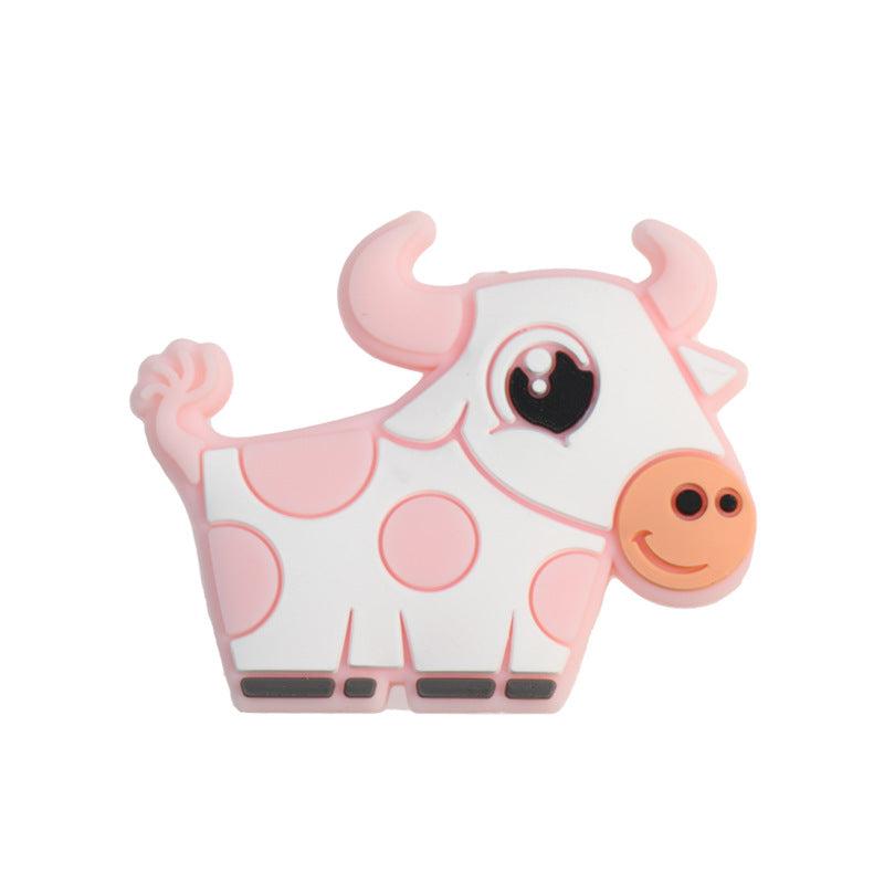 Silicone Focal Beads Highland Cow Colorful Cartoon Heads 20pcs 11