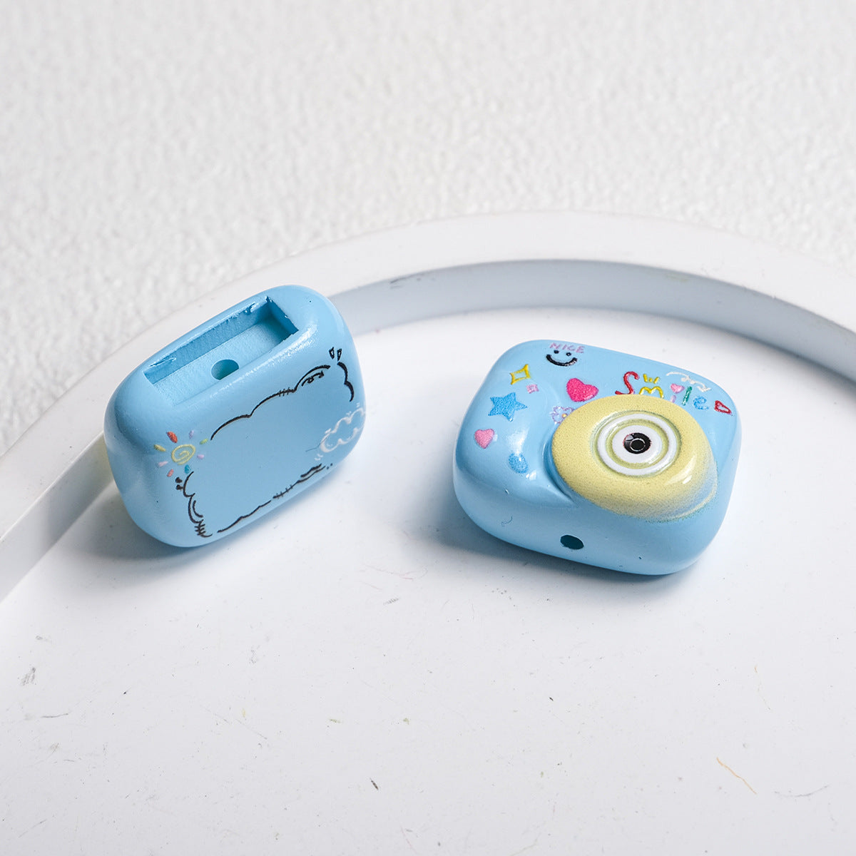 Polaroid Square Acrylic Beads 25mm Mini Camera Designs 10pcs 15