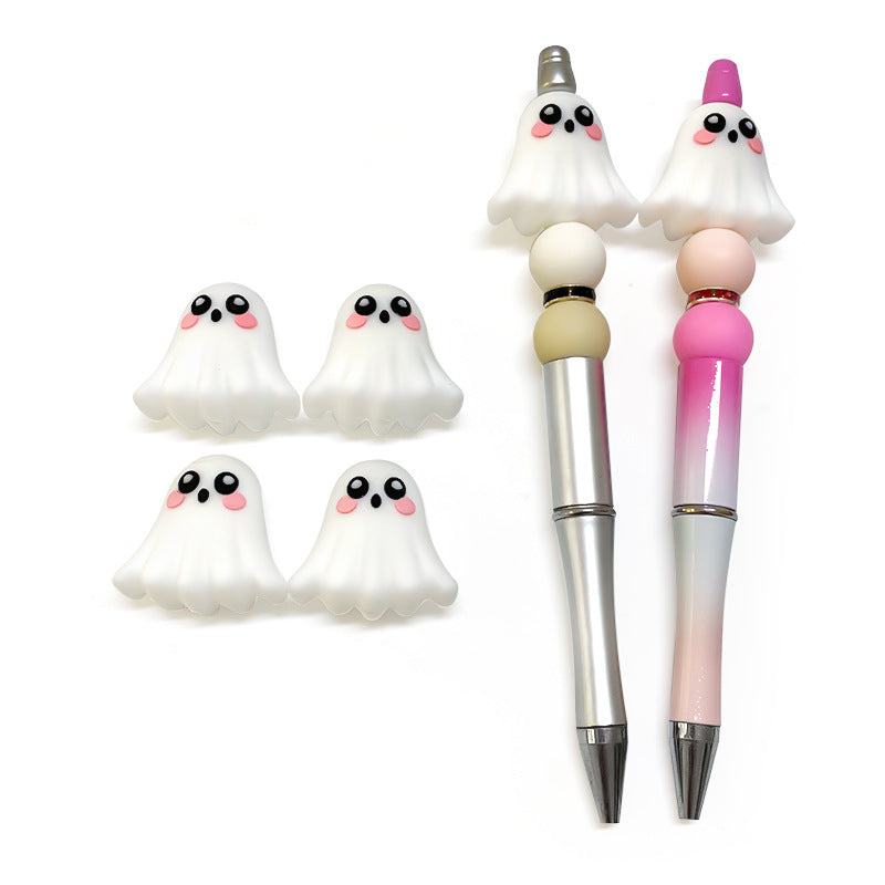 Silicone 3D Focal Beads Halloween Ghost Blushing Cheeks 20pcs 4