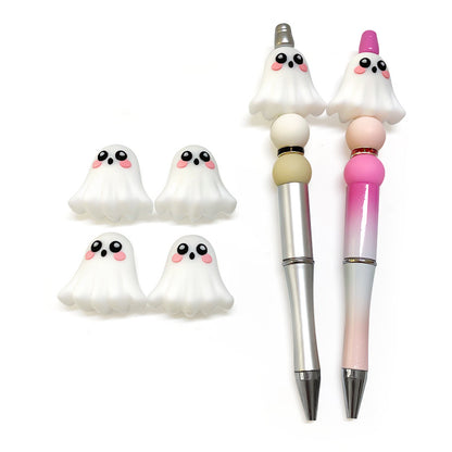 Silicone 3D Focal Beads Halloween Ghost Blushing Cheeks 20pcs 4