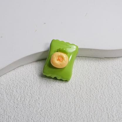 Fruit Snack Bag Acrylic Square Beads 23mm Glossy Detailed 10pcs 11