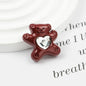 Painted Butterfly and Bear Acrylic Beads Imitation Zirconia Embedded 6pcs 17