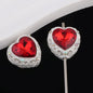 Double-Sided Heart Rhinestone Beads 22mm Alloy Encrusted 10pcs 5