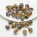 Electroplated Skull Glass Beads 8X10mm Vintage Iridescent Chrome 30pcs 6