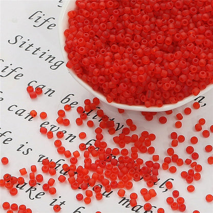 Frosted Transparent Seed Glass Beads 3mm Mixed Colors 1400pcs 25