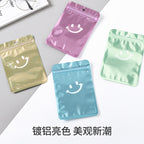 Transparent Smiling Face Printed Aluminum Film Zip Lock Bags 10x15cm 10pcs 2